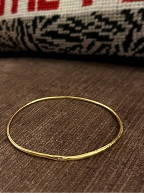 (Bangle 2 of 2)—Jennifer Meyer Hammered Bangle with Diamond